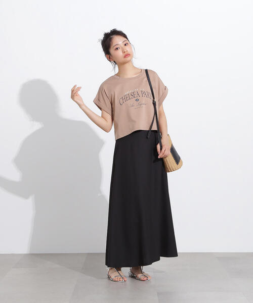 N.（N. Natural Beauty Basic）（エヌエヌナチュラルビューティーベーシック）の「リネンライクＡラインスカート（スカート・レディース・キャメル/ベージュ/ブラック・MEDIUM）」の9枚目の写真