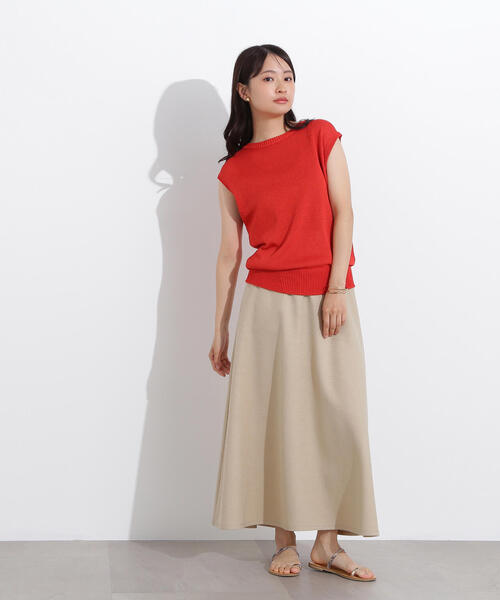 N.（N. Natural Beauty Basic）（エヌエヌナチュラルビューティーベーシック）の「リネンライクＡラインスカート（スカート・レディース・キャメル/ベージュ/ブラック・MEDIUM）」の17枚目の写真