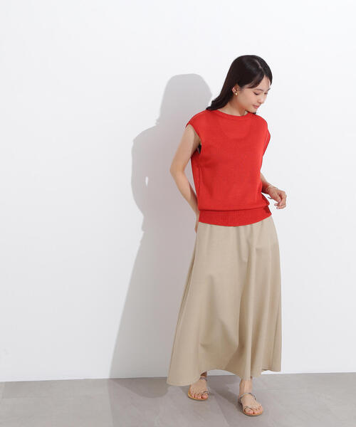 N.（N. Natural Beauty Basic）（エヌエヌナチュラルビューティーベーシック）の「リネンライクＡラインスカート（スカート・レディース・キャメル/ベージュ/ブラック・MEDIUM）」の22枚目の写真