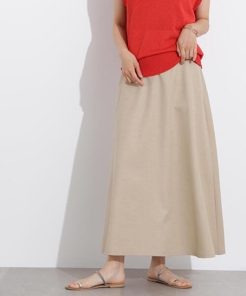 N.（N. Natural Beauty Basic）（エヌエヌナチュラルビューティーベーシック）の「リネンライクＡラインスカート（スカート・レディース・キャメル/ベージュ/ブラック・MEDIUM）」の3枚目の写真