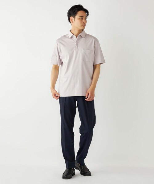 SHIPS Colors(シップス カラーズ)の「SHIPS Colors:〈接触冷感・抗菌防臭〉シルケット スムース ポロシャツ(ポロシャツ・メンズ・ダークグレー/ネイビー/ホワイト/ライトグレー・MEDIUM/LARGE/X-LARGE)」の21枚目の写真
