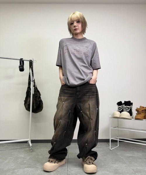ATMARK(アットマーク)の「《ワンサイズ / UNISEX 》R.E.Sロゴ Tee Tシャツ(Tシャツ/カットソー・メンズ・グレー/カーキ・MEDIUM)」の12枚目の写真