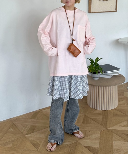 PILIT（ピリット）の「パネルフレア チェックミニスカート（スカート・レディース・ブラウン/オフホワイト・MEDIUM）」の12枚目の写真