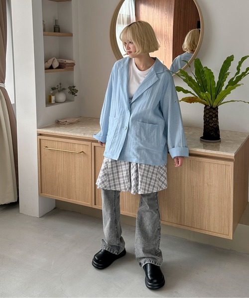 PILIT（ピリット）の「パネルフレア チェックミニスカート（スカート・レディース・ブラウン/オフホワイト・MEDIUM）」の16枚目の写真