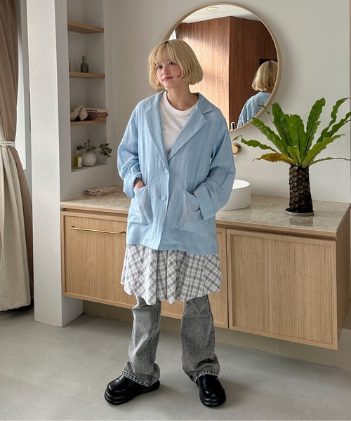 PILIT（ピリット）の「パネルフレア チェックミニスカート（スカート・レディース・ブラウン/オフホワイト・MEDIUM）」の21枚目の写真