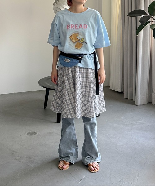 PILIT（ピリット）の「パネルフレア チェックミニスカート（スカート・レディース・ブラウン/オフホワイト・MEDIUM）」の9枚目の写真