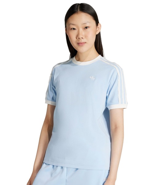 ★adidas originals★W RUFFLE 3S TEE 半袖Tシャツ★追跡可 adidas RUFFLE 3S TEE ブラック（アディダス ラフル 3S ティー