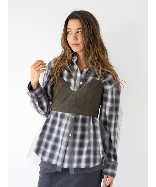 Ungrid（アングリッド）の「フェイクスウェードデザインビスチェ（キャミソール・レディース・ブラウン/チャコールグレー・FREE）」の7枚目の写真