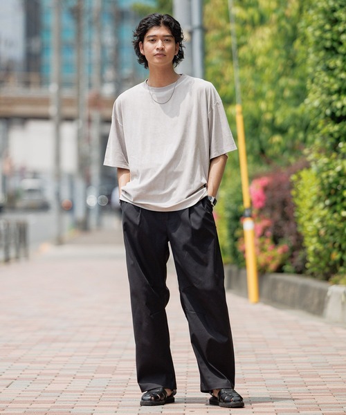 RAGEBLUE（レイジブルー）の「カットスウェード/ビッグシルエットTシャツ（Tシャツ/カットソー・メンズ・アイボリー/ネイビー/ベージュ/グレー・MEDIUM/LARGE）」の6枚目の写真