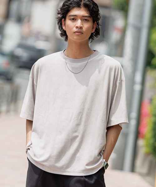 RAGEBLUE（レイジブルー）の「カットスウェード/ビッグシルエットTシャツ（Tシャツ/カットソー・メンズ・アイボリー/ネイビー/ベージュ/グレー・MEDIUM/LARGE）」の8枚目の写真