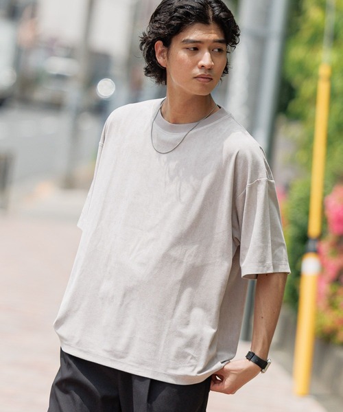 RAGEBLUE（レイジブルー）の「カットスウェード/ビッグシルエットTシャツ（Tシャツ/カットソー・メンズ・アイボリー/ネイビー/ベージュ/グレー・MEDIUM/LARGE）」の9枚目の写真