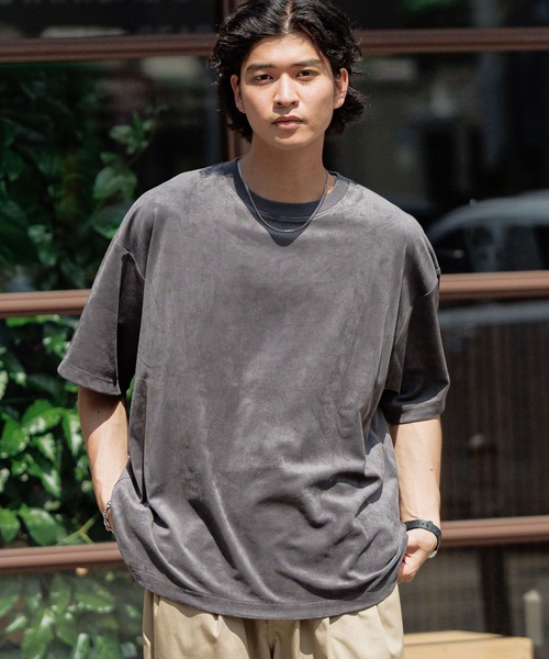 RAGEBLUE（レイジブルー）の「カットスウェード/ビッグシルエットTシャツ（Tシャツ/カットソー・メンズ・アイボリー/ネイビー/ベージュ/グレー・MEDIUM/LARGE）」の14枚目の写真