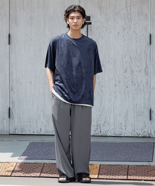 RAGEBLUE（レイジブルー）の「カットスウェード/ビッグシルエットTシャツ（Tシャツ/カットソー・メンズ・アイボリー/ネイビー/ベージュ/グレー・MEDIUM/LARGE）」の15枚目の写真