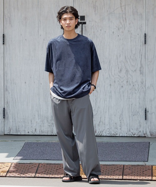 RAGEBLUE（レイジブルー）の「カットスウェード/ビッグシルエットTシャツ（Tシャツ/カットソー・メンズ・アイボリー/ネイビー/ベージュ/グレー・MEDIUM/LARGE）」の17枚目の写真