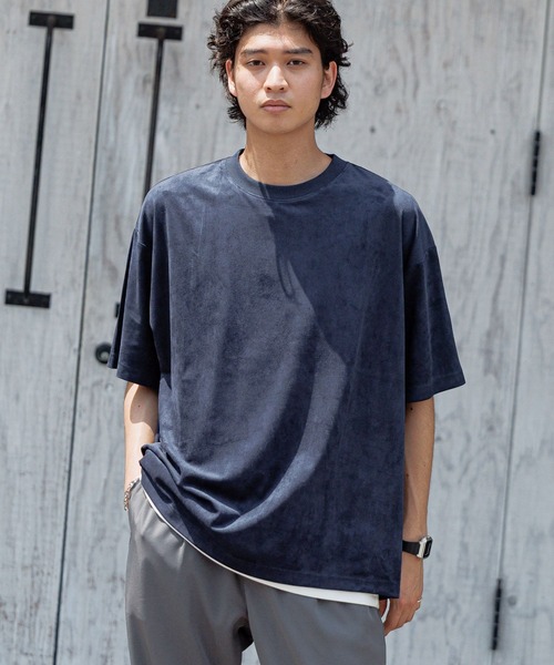 RAGEBLUE（レイジブルー）の「カットスウェード/ビッグシルエットTシャツ（Tシャツ/カットソー・メンズ・アイボリー/ネイビー/ベージュ/グレー・MEDIUM/LARGE）」の18枚目の写真