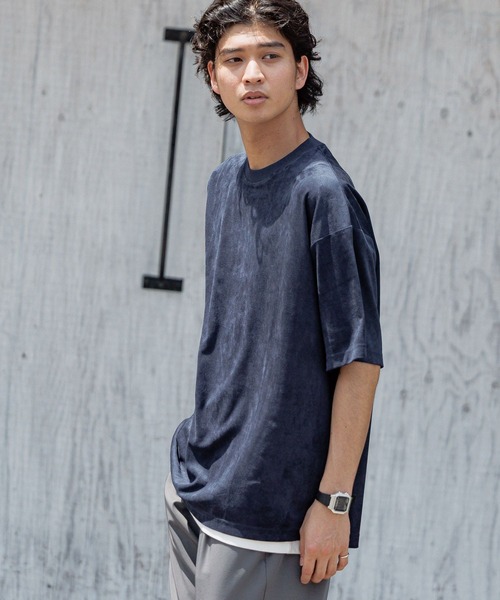 RAGEBLUE（レイジブルー）の「カットスウェード/ビッグシルエットTシャツ（Tシャツ/カットソー・メンズ・アイボリー/ネイビー/ベージュ/グレー・MEDIUM/LARGE）」の19枚目の写真