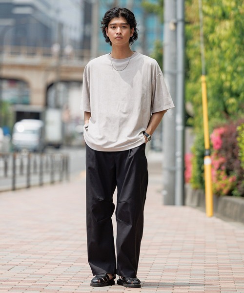 RAGEBLUE（レイジブルー）の「カットスウェード/ビッグシルエットTシャツ（Tシャツ/カットソー・メンズ・アイボリー/ネイビー/ベージュ/グレー・MEDIUM/LARGE）」の5枚目の写真