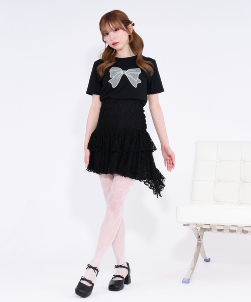 apres jour(アプレジュール)の「レースアシメミニスカート(スカート・レディース・ホワイト/ブラック・X-LARGE/フリー)」の9枚目の写真