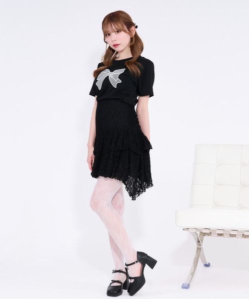 apres jour(アプレジュール)の「レースアシメミニスカート(スカート・レディース・ホワイト/ブラック・X-LARGE/フリー)」の10枚目の写真