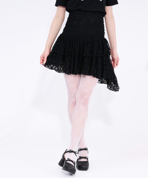apres jour(アプレジュール)の「レースアシメミニスカート(スカート・レディース・ホワイト/ブラック・X-LARGE/フリー)」の7枚目の写真