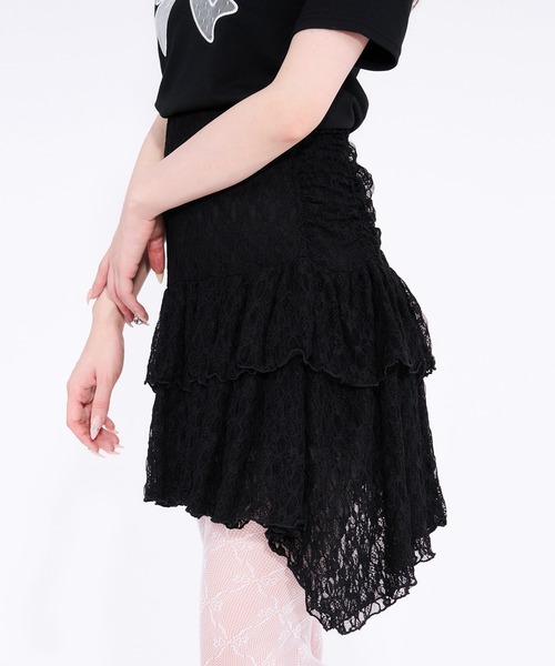 apres jour(アプレジュール)の「レースアシメミニスカート(スカート・レディース・ホワイト/ブラック・X-LARGE/フリー)」の8枚目の写真