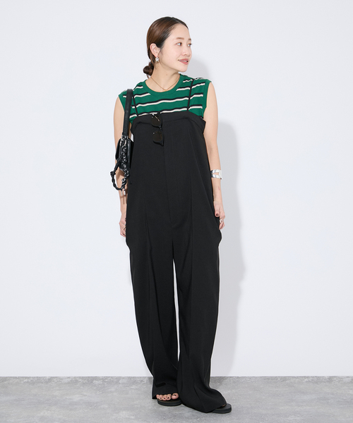 JOURNAL STANDARD(ジャーナルスタンダード)の「《追加3》汗ジミ防止天竺ボーダーノースリーブ(Tシャツ/カットソー・レディース・ベージュ系その他/ブラウン/ネイビー/グリーン系その他・FREE)」の7枚目の写真