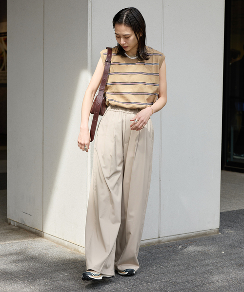 JOURNAL STANDARD(ジャーナルスタンダード)の「《追加3》汗ジミ防止天竺ボーダーノースリーブ(Tシャツ/カットソー・レディース・ベージュ系その他/ブラウン/ネイビー/グリーン系その他・FREE)」の14枚目の写真