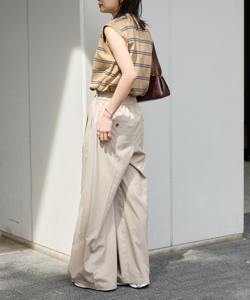 JOURNAL STANDARD(ジャーナルスタンダード)の「《追加3》汗ジミ防止天竺ボーダーノースリーブ(Tシャツ/カットソー・レディース・ベージュ系その他/ブラウン/ネイビー/グリーン系その他・FREE)」の15枚目の写真