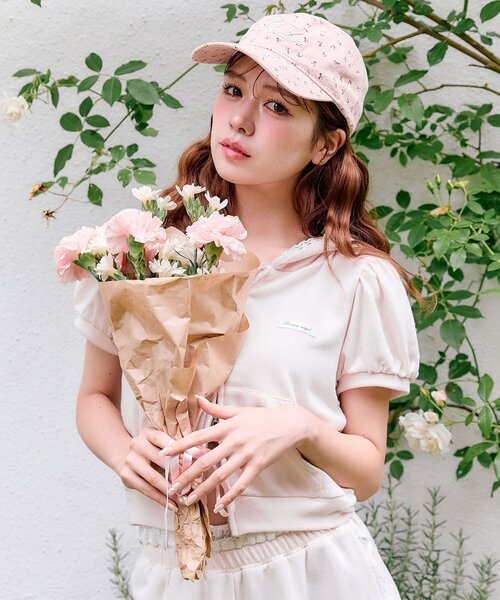 OLIVE des OLIVE（オリーブデオリーブ）の「花柄キャップ（キャップ・レディース・ネイビー/ピンク/アイボリー・FREE）」の22枚目の写真