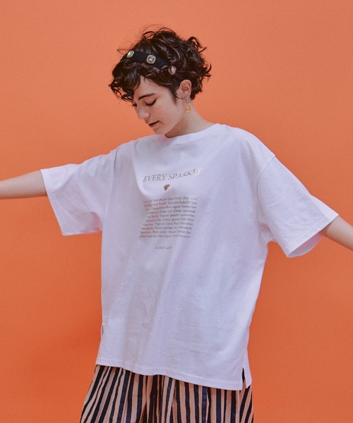 manana suerte(マニャーナスエルテ)の「メタリックロゴオーバールーズTシャツ(Tシャツ/カットソー・レディース・ブラック/ホワイト・FREE)」の20枚目の写真