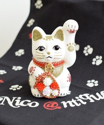 utatane（ウタタネ）の「招き猫 ニコアンティーク×ご縁猫 ねこ球代 手ぬぐい 2点セット（インテリア雑貨）」