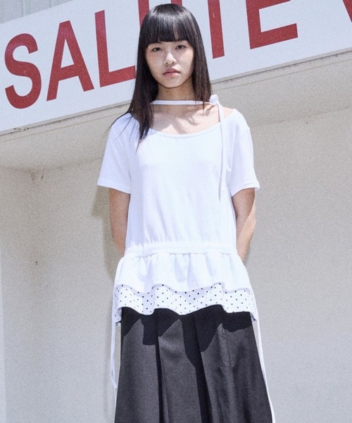tシャツ PLACE STUDIO／レイヤードドットフリルT レディース PLACE STUDIO／レイヤードドットフリルT（Tシャツ/カットソー