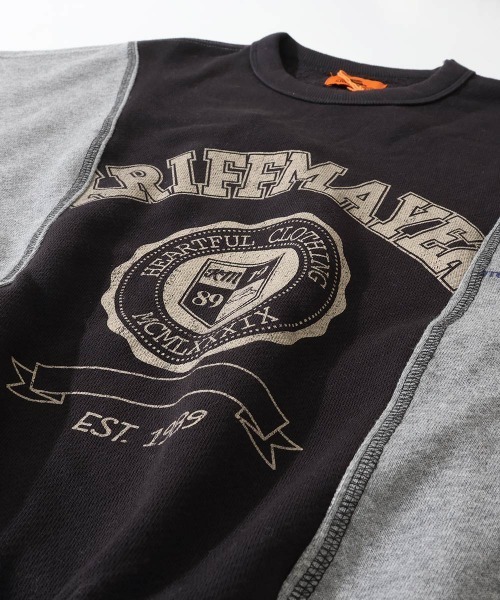 KRIFF MAYER Lady's Collection（クリフメイヤーレディースコレクション）の「【本体綿100％】リメイク風ざっくり裏毛スウェット（スウェット・レディース・グレー/カラフル/パープル/イエロー/ベージュ・LARGE/MEDIUM）」の13枚目の写真