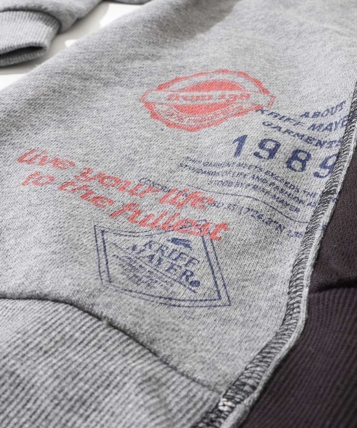 KRIFF MAYER Lady's Collection（クリフメイヤーレディースコレクション）の「【本体綿100％】リメイク風ざっくり裏毛スウェット（スウェット・レディース・グレー/カラフル/パープル/イエロー/ベージュ・LARGE/MEDIUM）」の15枚目の写真