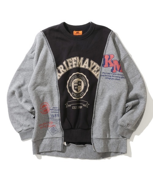 KRIFF MAYER Lady's Collection（クリフメイヤーレディースコレクション）の「【本体綿100％】リメイク風ざっくり裏毛スウェット（スウェット・レディース・グレー/カラフル/パープル/イエロー/ベージュ・LARGE/MEDIUM）」の20枚目の写真