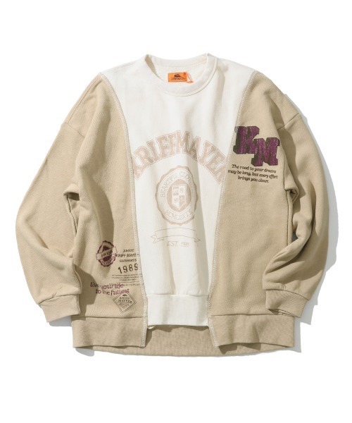 KRIFF MAYER Lady's Collection（クリフメイヤーレディースコレクション）の「【本体綿100％】リメイク風ざっくり裏毛スウェット（スウェット・レディース・グレー/カラフル/パープル/イエロー/ベージュ・LARGE/MEDIUM）」の22枚目の写真