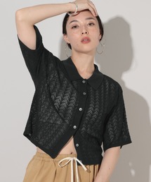 透かし編みポロニット