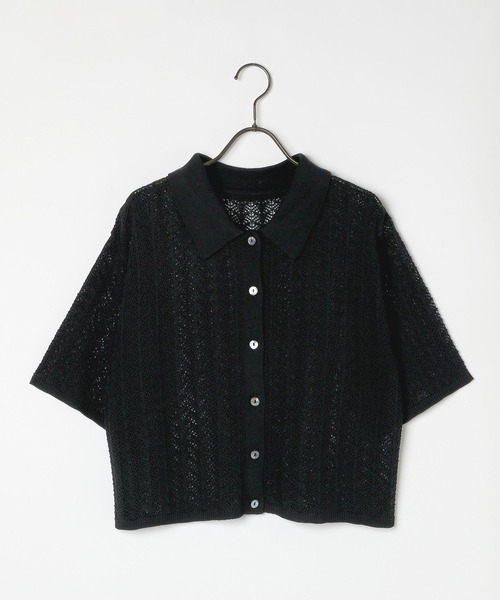 GEORGE'S(ジョージズ)の「透かし編みポロニット(ニット/セーター・レディース・オレンジ/アイボリー/ブラック/キャメル・SMALL/MEDIUM)」の18枚目の写真