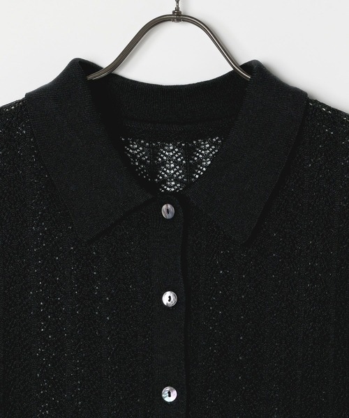 GEORGE'S(ジョージズ)の「透かし編みポロニット(ニット/セーター・レディース・オレンジ/アイボリー/ブラック/キャメル・SMALL/MEDIUM)」の21枚目の写真