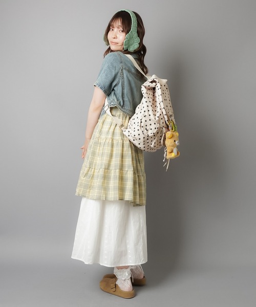 SPINNS（スピンズ）の「ティアードキャミワンピース/チェック/NEO森ガール（ワンピース・レディース・イエロー・ONESIZE）」の19枚目の写真