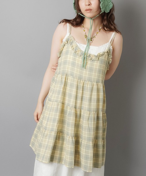 SPINNS（スピンズ）の「ティアードキャミワンピース/チェック