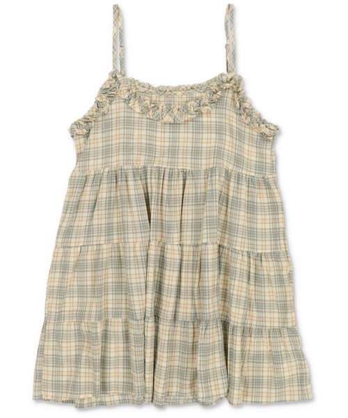 SPINNS（スピンズ）の「ティアードキャミワンピース/チェック/NEO森ガール（ワンピース・レディース・イエロー・ONESIZE）」の9枚目の写真