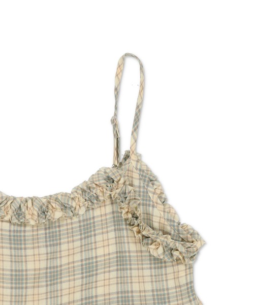 SPINNS（スピンズ）の「ティアードキャミワンピース/チェック/NEO森ガール（ワンピース・レディース・イエロー・ONESIZE）」の3枚目の写真