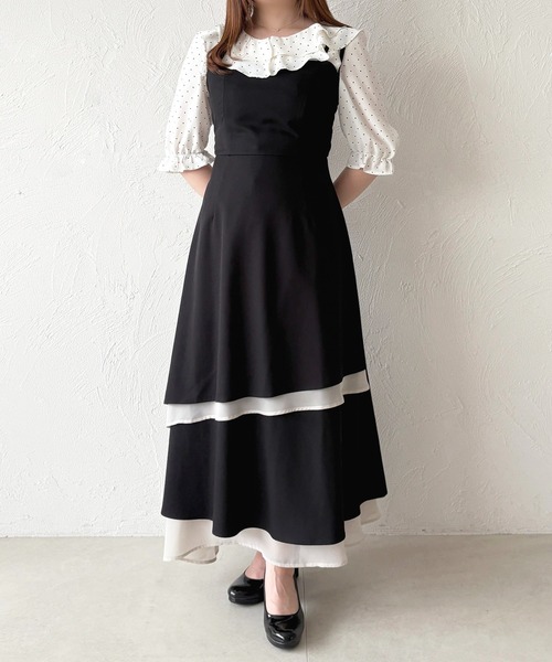 heliopole ラッフル襟ブラウス ROUND COLLAR LACE BLOUSE｜HELIOPOLE｜HÉLIOPÔLE（エリオポール
