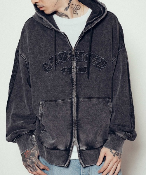 Subciety（サブサエティ）の「Double zip hoodie（パーカー・メンズ・バーガンディー/グレー/ブラック・X-LARGE/SMALL/MEDIUM/LARGE）」の2枚目の写真