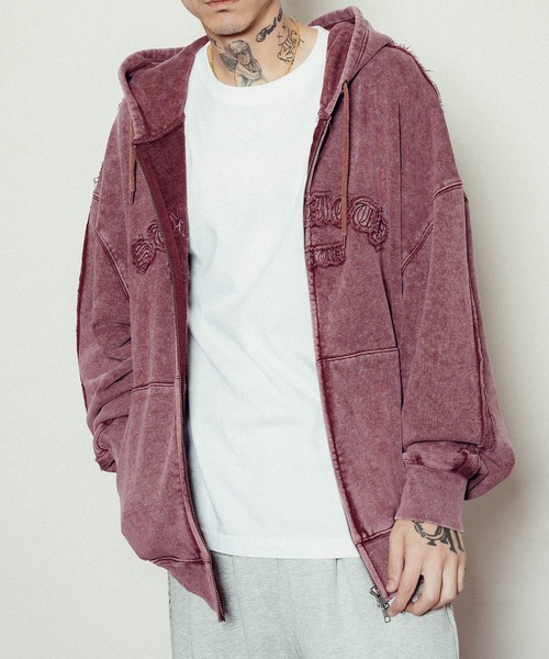 Subciety（サブサエティ）の「Double zip hoodie（パーカー・メンズ・バーガンディー/グレー/ブラック・X-LARGE/SMALL/MEDIUM/LARGE）」の18枚目の写真