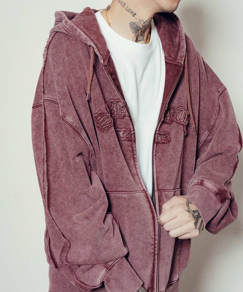 Subciety（サブサエティ）の「Double zip hoodie（パーカー・メンズ・バーガンディー/グレー/ブラック・X-LARGE/SMALL/MEDIUM/LARGE）」の19枚目の写真
