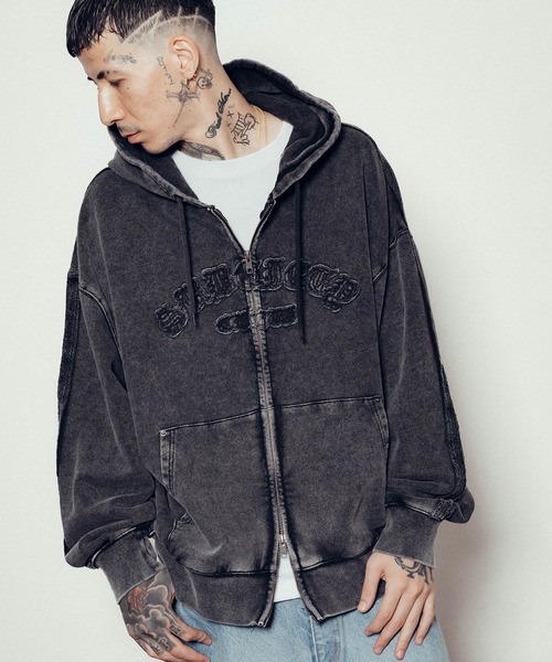 Subciety（サブサエティ）の「Double zip hoodie（パーカー・メンズ・バーガンディー/グレー/ブラック・X-LARGE/SMALL/MEDIUM/LARGE）」の11枚目の写真