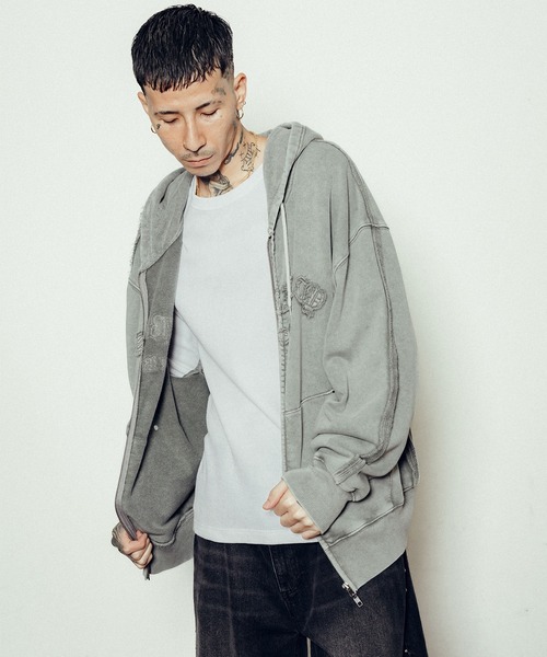 Subciety（サブサエティ）の「Double zip hoodie（パーカー・メンズ・バーガンディー/グレー/ブラック・X-LARGE/SMALL/MEDIUM/LARGE）」の14枚目の写真