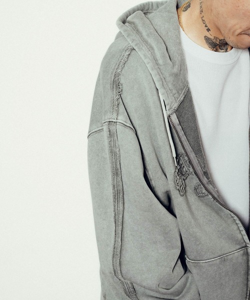 Subciety（サブサエティ）の「Double zip hoodie（パーカー・メンズ・バーガンディー/グレー/ブラック・X-LARGE/SMALL/MEDIUM/LARGE）」の16枚目の写真